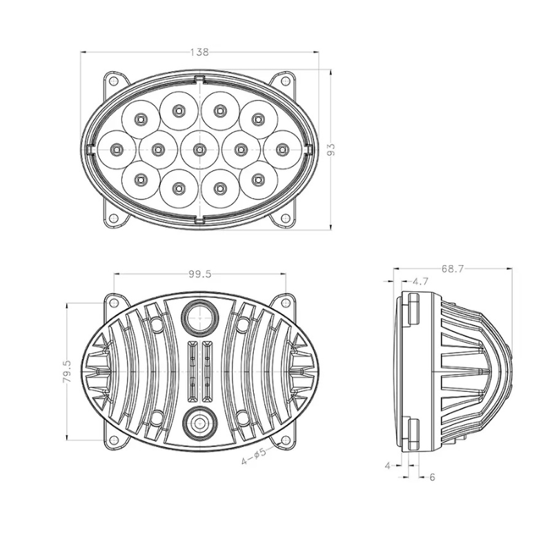 Crawer Built-in LED Work Light 50W for John Deere - CR-1048 - LightComm