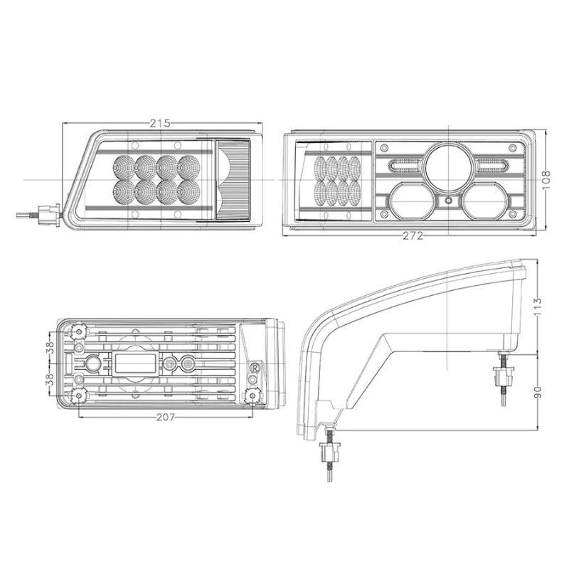 Crawer Headlight and Worklight Set For Case IH - CR-3014 - LightComm