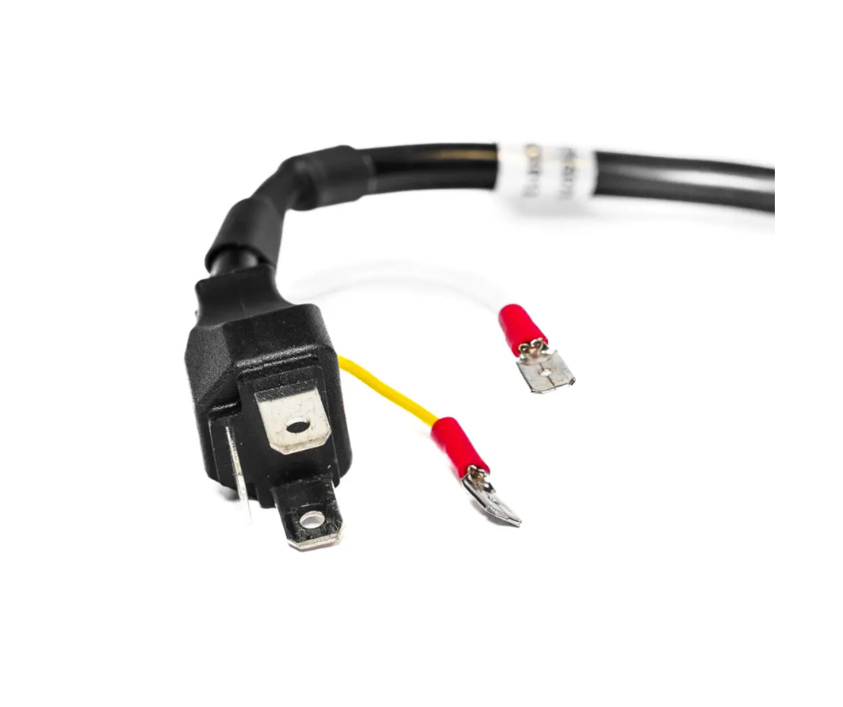 Electrical cable with connectors on a white background