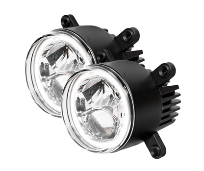 Crawer Hyperios 90mm LED-hovedlyssett med nærlys, fjernlys og "Angel Eyes" - CR-3009-P-ND6S
