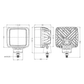 CRAWER CR-1022-90 55W Square LED Work Light – 90° Flood Beam