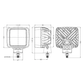 CRAWER CR-1022-40 55W Square LED Work Light