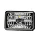 Car headlight with clear lens and black frame on a white background