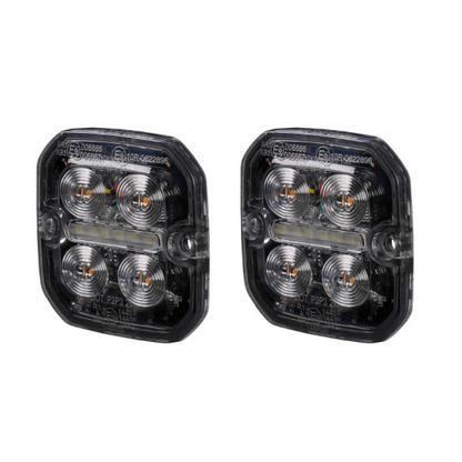 Purelux Strobe Position light Ultra Slim Square Warning light - White/Red / 12/24V / 8W / 60 mm - LightComm
