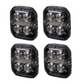 Purelux Strobe Position light Ultra Slim Square Warning light - White/Red / 12/24V / 8W / 60 mm
