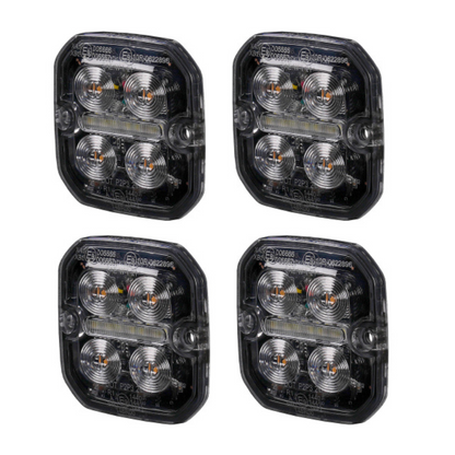 Purelux Strobe Position light Ultra Slim Square Warning light - White/Red / 12/24V / 8W / 60 mm - LightComm
