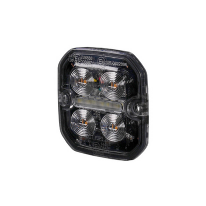 Purelux Strobe Position light Ultra Slim Square Warning light - White/Red / 12/24V / 8W / 60 mm